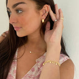 Matte, Satin Hoop Earrings - Gold