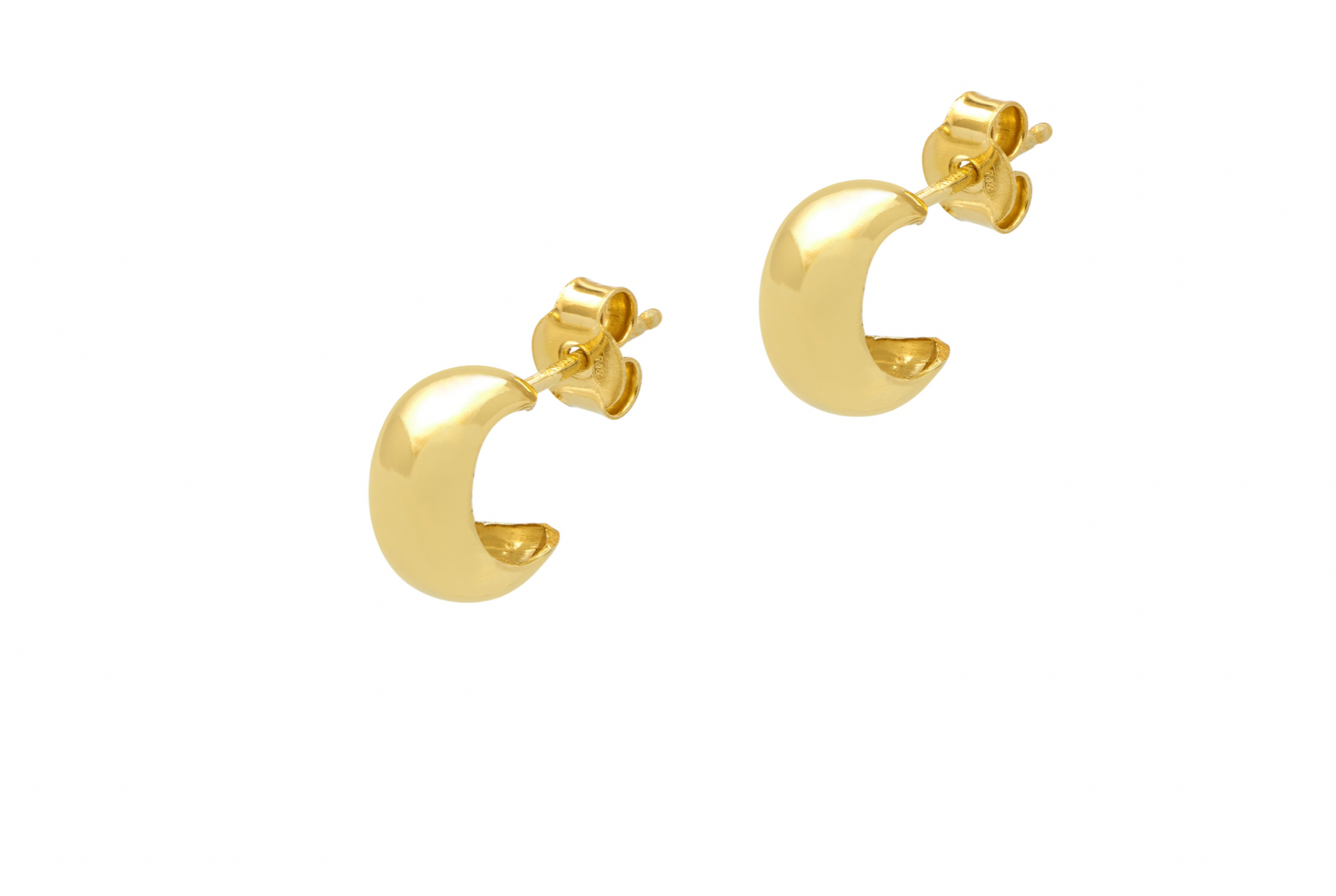 Shiny 'Dome' Earrings - Extra Small - Gold