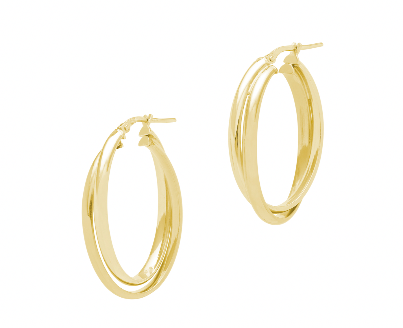 Interlocking oval hoop earrings