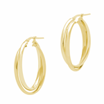 Interlocking oval hoop earrings