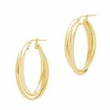 Interlocking oval hoop earrings