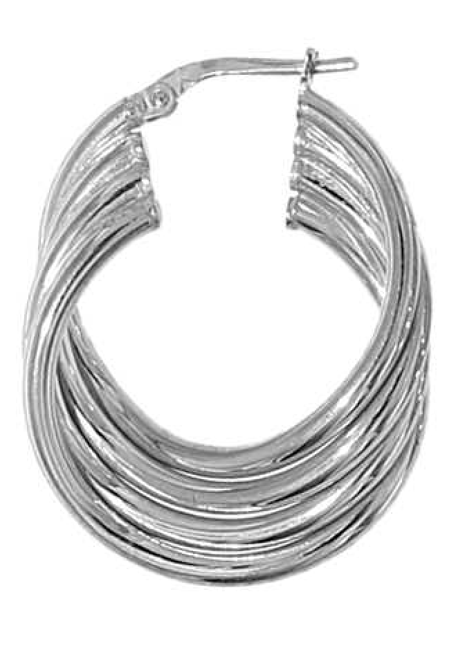 Luxury Twist Hoop Earrings, Silver