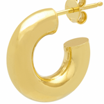 Chunky gold fat hoop earrings