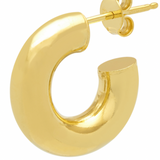 Chunky gold fat hoop earrings