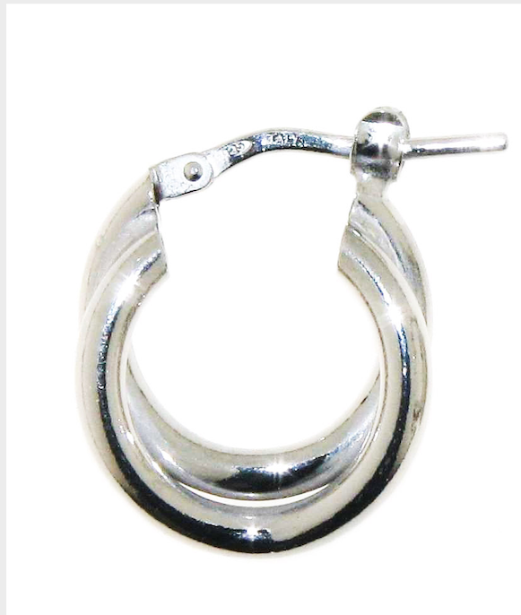 Interlocking twist small silver earrings