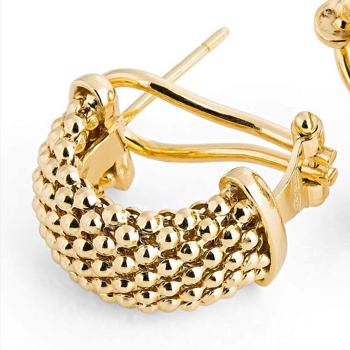 gold weave luxury earrings