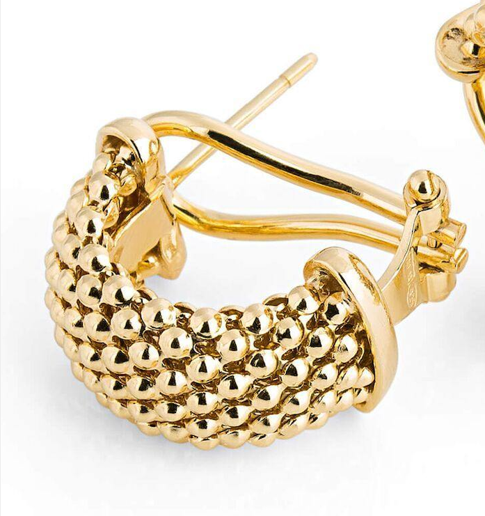 gold weave luxury earrings