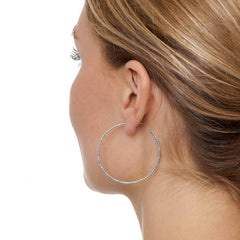 sparkly silver hoop earrings 