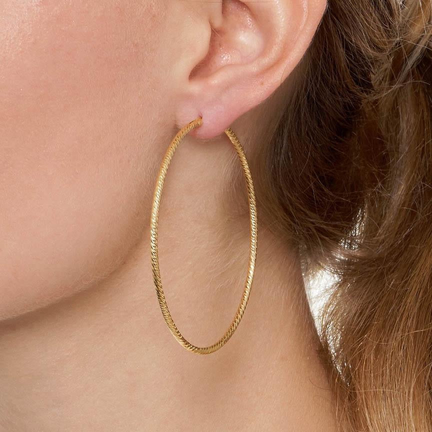  Sparkly Gold XL Hoop Earrings