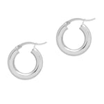 Small Silver Shiny Chunky Hoops