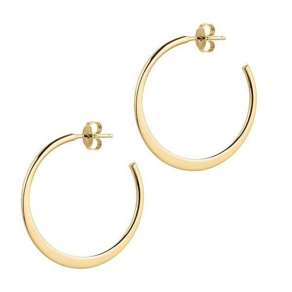 sliced shiny graduated hoop earrings