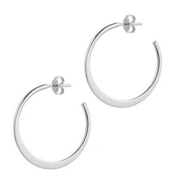 sliced shiny graduated hoop earrings