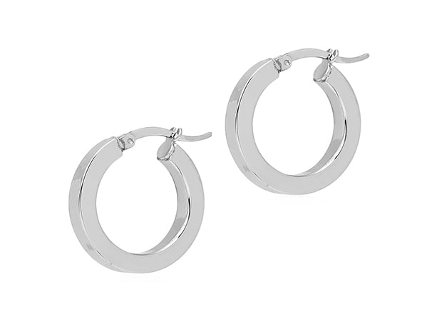 Squared-Edged - Small - Silver - THE HOOP STATION