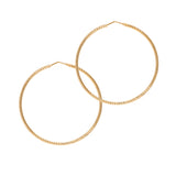 Sparkly diamond-cut gold hoop earrings