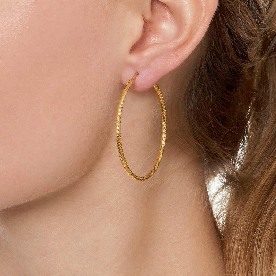 Gold Sparkly Hoop Earrings