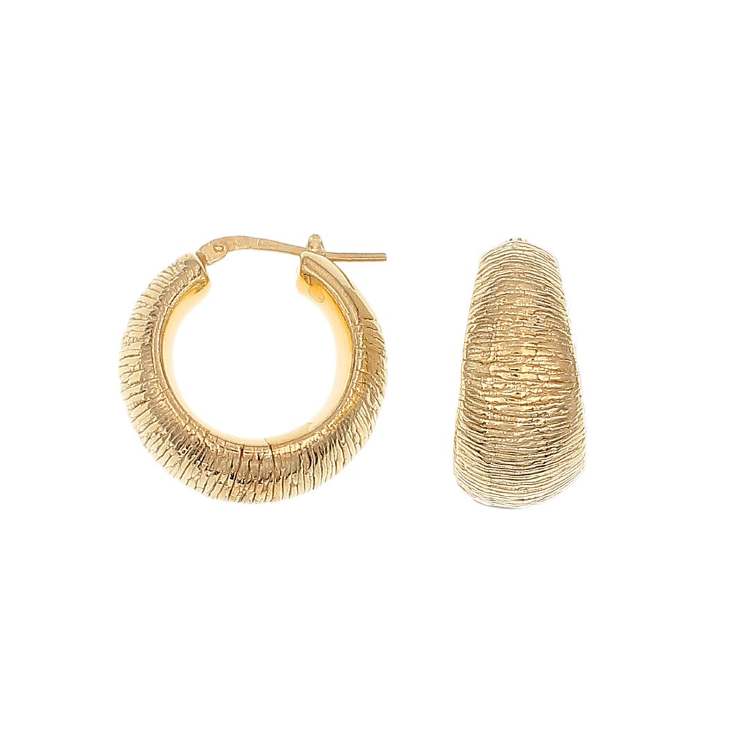 Textured gold hoops