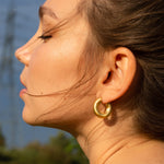 Matte Donut Gold Hoop Earrings