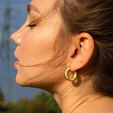 Matte Donut Gold Hoop Earrings
