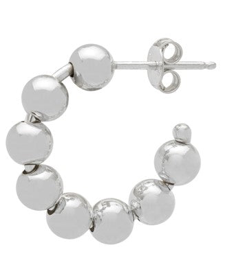 Bead ball hoop earrings