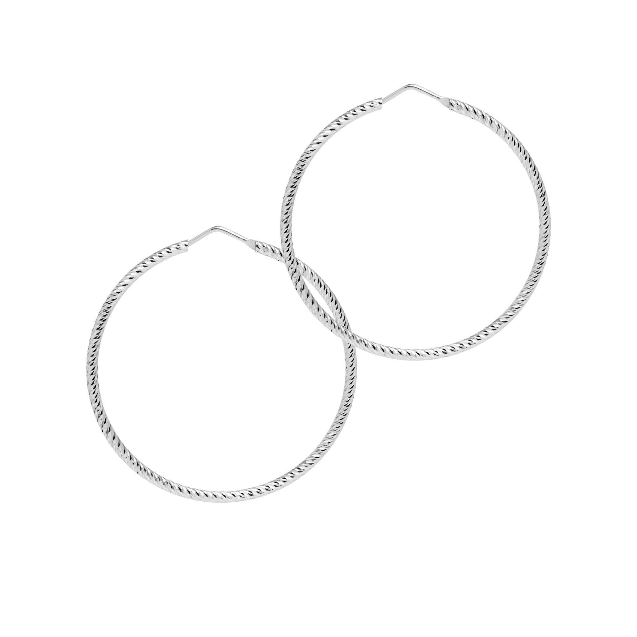 sparkly hoop earrings silver medium
