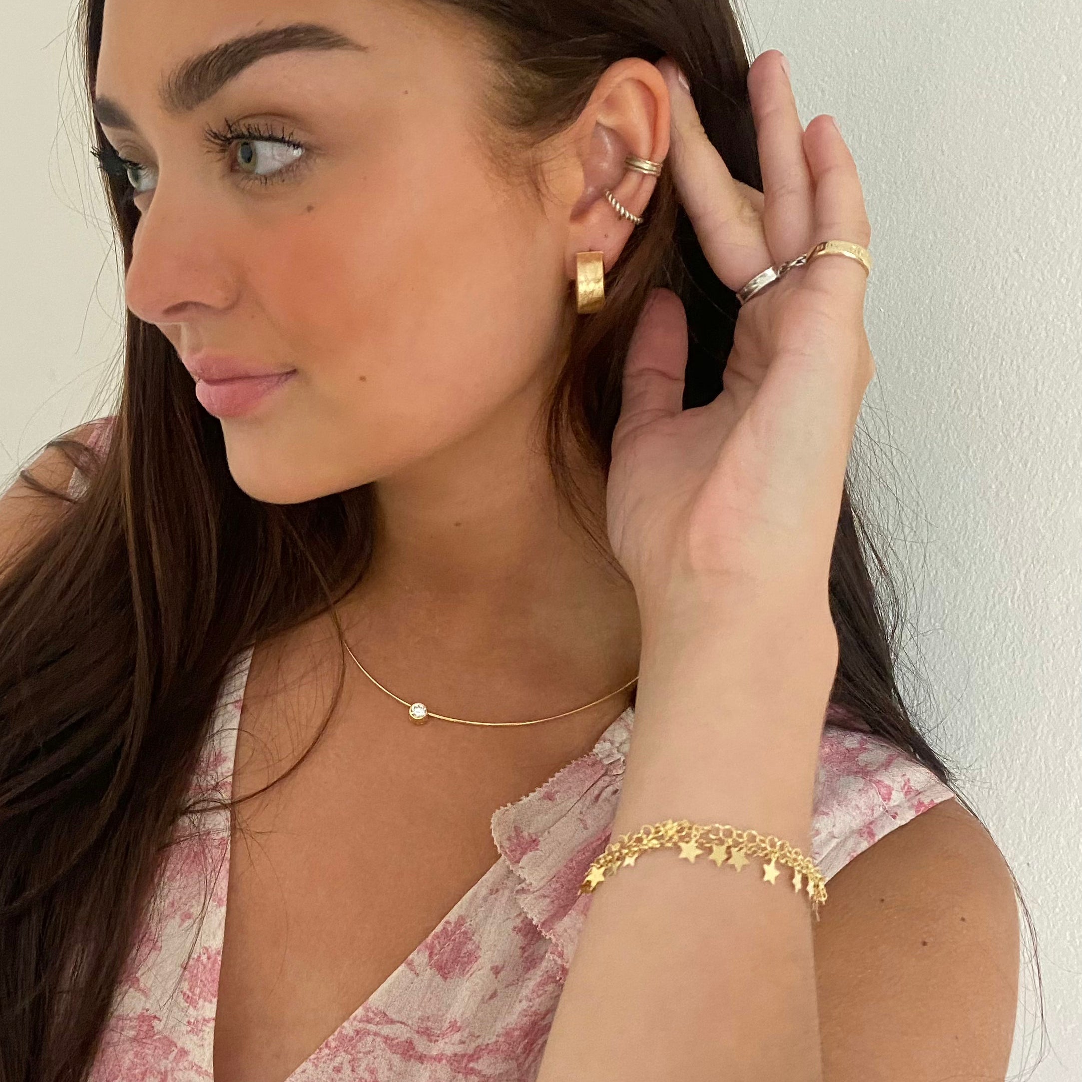 gold matte hoops