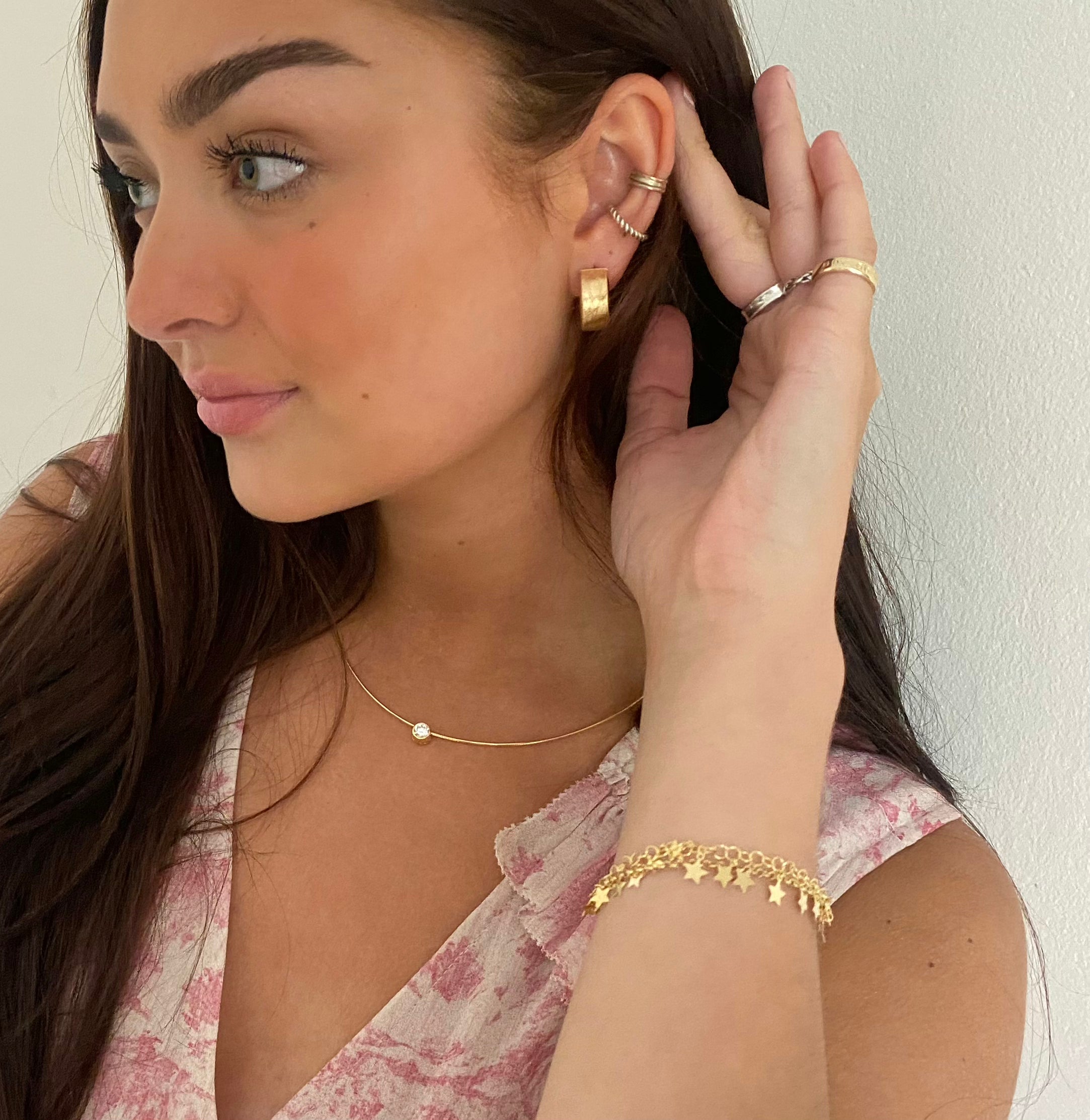 gold matte hoops