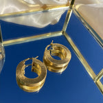 La SATINA SQUARED Hoops - Gold - Georgiana Scott Jewellery