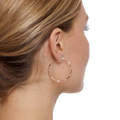 twist hoop earrings rose gold