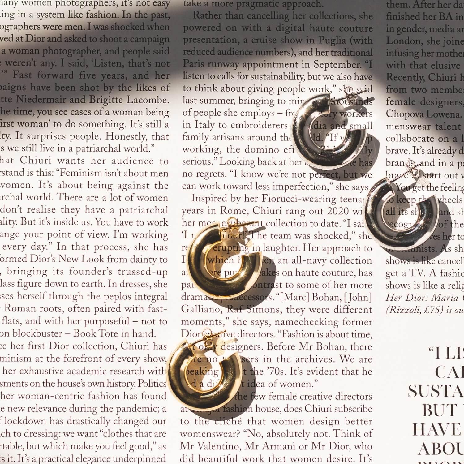Chunky Silver Hoops - Small - THE HOOP STATION